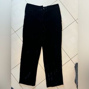 Elegant Black Velvet Women's Pants